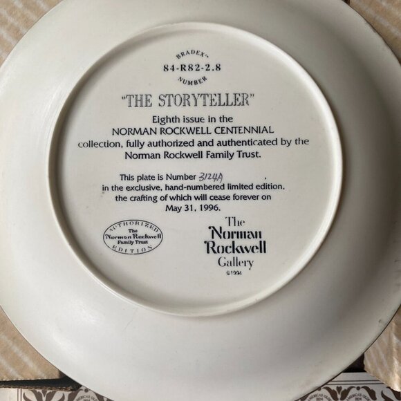 Norman Rockwell Centennial "The Storyteller" 3-D eighth issue collectors plate - Picture 2 of 7